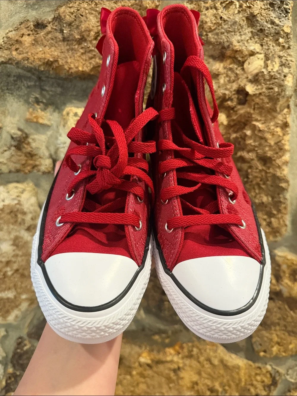 Chuck Taylor All Star High tops Polka Dots & Bow